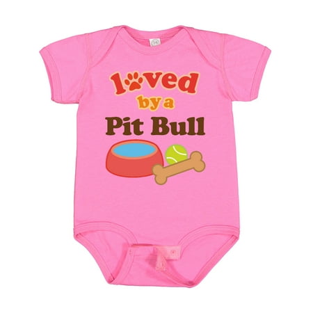 

Inktastic Pit Bull Loved by a (Dog Breed) Gift Baby Boy or Baby Girl Bodysuit