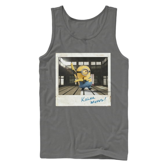 Men's Despicable Me Minion Karate  Tank Top Charcoal Medium