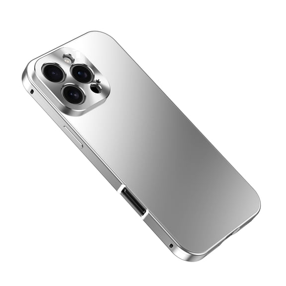 Case for iPhone 15 Slim Fit, Luxury Shockproof Protective Thin Lightweight Metal Smoothly Anti-Fall Cover Compatible with iPhone 15 Anti-Scratch Wireless Charging, Silver