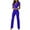 Blue, variant on Riforla Ladies Button V-Neck Sleeveless Solid Color Jumpsuit Professional Wear Women Jumpsuits for Women Black XL