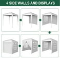 thumbnail image 5 of Ktaxon 6.5 x 6.5ft Ez Pop Up Gazebo Canopy Tent for Outdoor Waterproof Party Wedding 4 Sidewalls White, 5 of 8