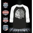 thumbnail image 2 of Shop4Ever Men's Philippians 4:13 Lion Verse I Can Do All Things Raglan Baseball Shirt XX-Large Black/White, 2 of 4