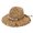 Khaki, variant on Women’s Straw Sun Hat Frayed Brim With Macrame Band Wide Brim Sun Protection Travel Hat