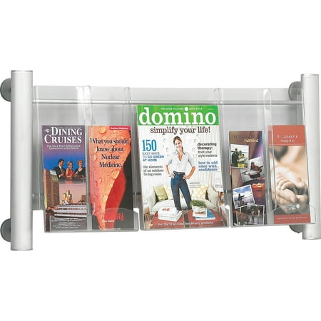 Nine Pocket Magazine Rack - Safco, SAF4133SL, Elegant Luxe Magazine Wall Rack, 1 / Each, Silver Frame,Pocket