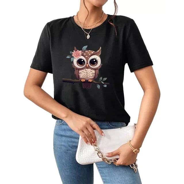 Playera De Mujer Negra Manga Corta Casual Tenis Deportivo