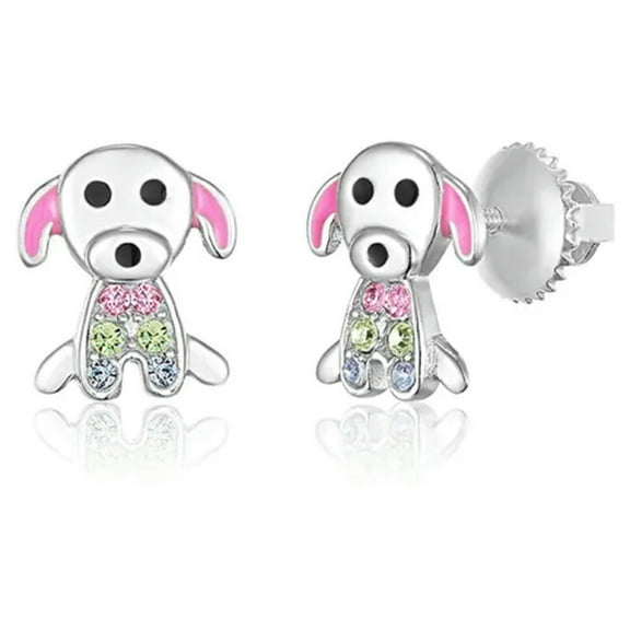 Pretty Dog Jewelry 925 Silver Stud Earrings Cubic Zircon Women Party Gift A Pair