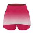 thumbnail image 5 of Tennis Skirts for Women Built-In Gradient Color Running Skorts with Pockets Tummy Control Slim Fit Summer Shorts for Women 2025,Hot Pink,5XL, 5 of 6