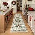 thumbnail image 2 of Findosom 2'x6' Christmas Runner Rug for Hallway, Machine Washable Reindeer Print Floor Carpet,Non-Slip Soft Stain Resistant Bedside Area Rug for Entryway Dining Room Home Decor Rugs,Beige, 2 of 8