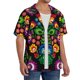 thumbnail image 2 of Balery Traditional Floral Polish Camisa Casual de Manga Corta con Botones para Hombre, Texturizada, Estilo Cubano, para Playa, Verano-X-Large, 2 of 5