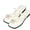 White, variant on Women's Square Toe Thong Sandals Flat Strappy Slide Sandals with Gold Metal Accent Comfortable Slip-On Summer Sandals for Casual Daily Wear