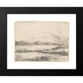 thumbnail image 2 of Rembrandt van Rijn 18x15 Black Modern Framed Museum Art Print Titled - Canal with an Angler and Two Swans (1650), 2 of 5
