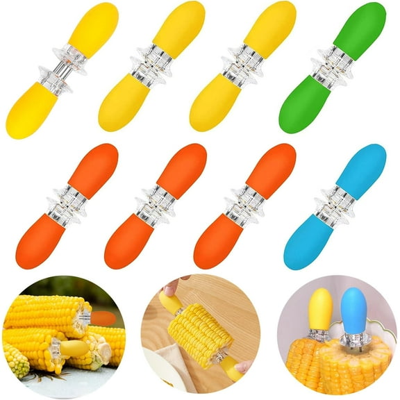 16Pcs/8 Pairs Corn Holders, Stainless Steel Corn Cob Holders Corn on The Cob Skewers, Corn on The Grill, Interlocking Design Corn Skewers Forks for Home Cooking BBQ Parties