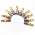 thumbnail image 3 of 10-Pack S2 Steel Cross Head Screwdriver Bits, 1/4" Hex Shank, 25mm Length, Titanium Coated, Magnetic & Anti-Slip Design, 3 of 5