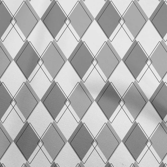oneOone Polyester Spandex Gray Fabric Check Argyle Sewing Material Print Fabric By The Yard 56 Inch Wide