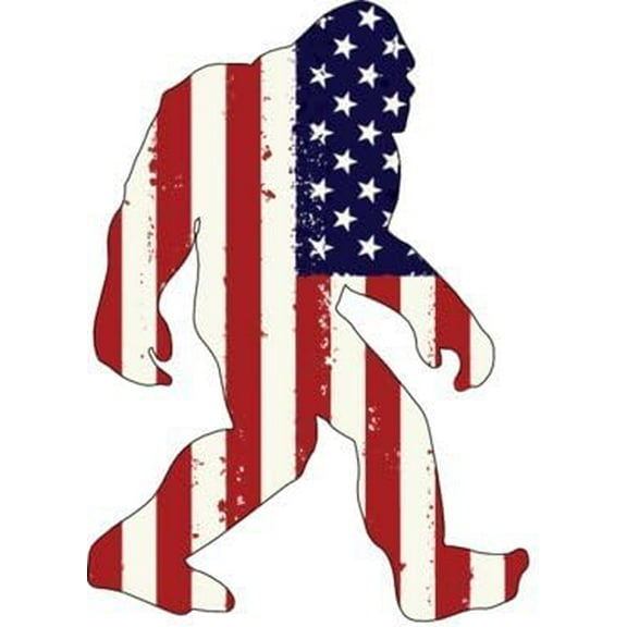 WickedGoodz American Flag Sasquatch Decal - Bigfoot Sticker - Patriotic Sasquatch Sticker