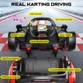thumbnail image 2 of VIBESPARK 24V Electric Go Kart, Drift Go Kart for Kids with Adjustable Seat, Two Drive Modes, Ultra-Long Battery Life, Bluetooth, LED lights, Ride on Car for Kids 6-12, Red, 2 of 9