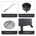 thumbnail image 2 of MF Studio 26" Metal Iron Round Fire Pit Deep Bowl Wood Fireplace with Mesh Screen and Poker Suitable for Outdoor Camping, 2 of 5