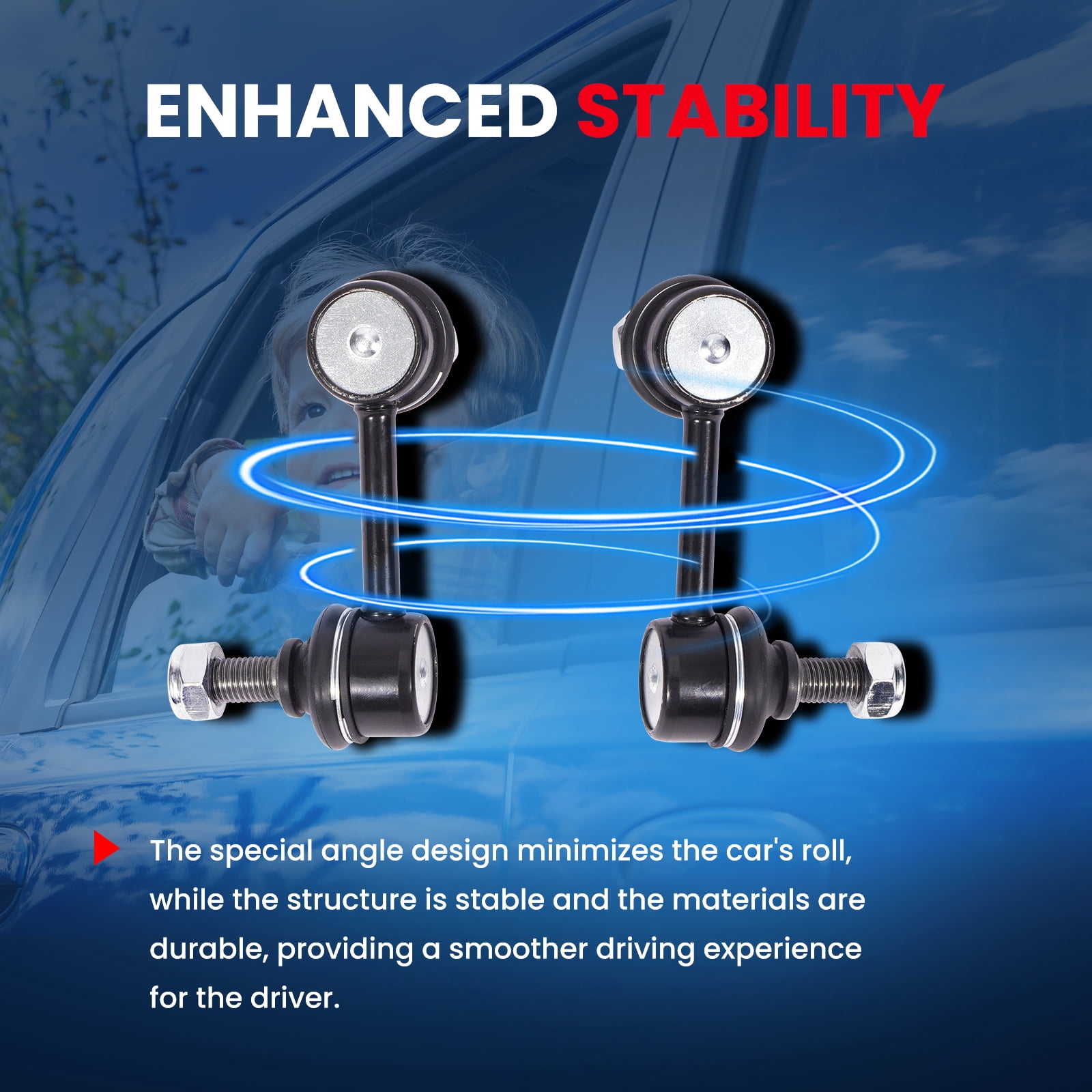 MOCA AUTOPARTS 2x Front Sway Bar End Links Fit for 2006-2011 Honda Civic & Acura CSX