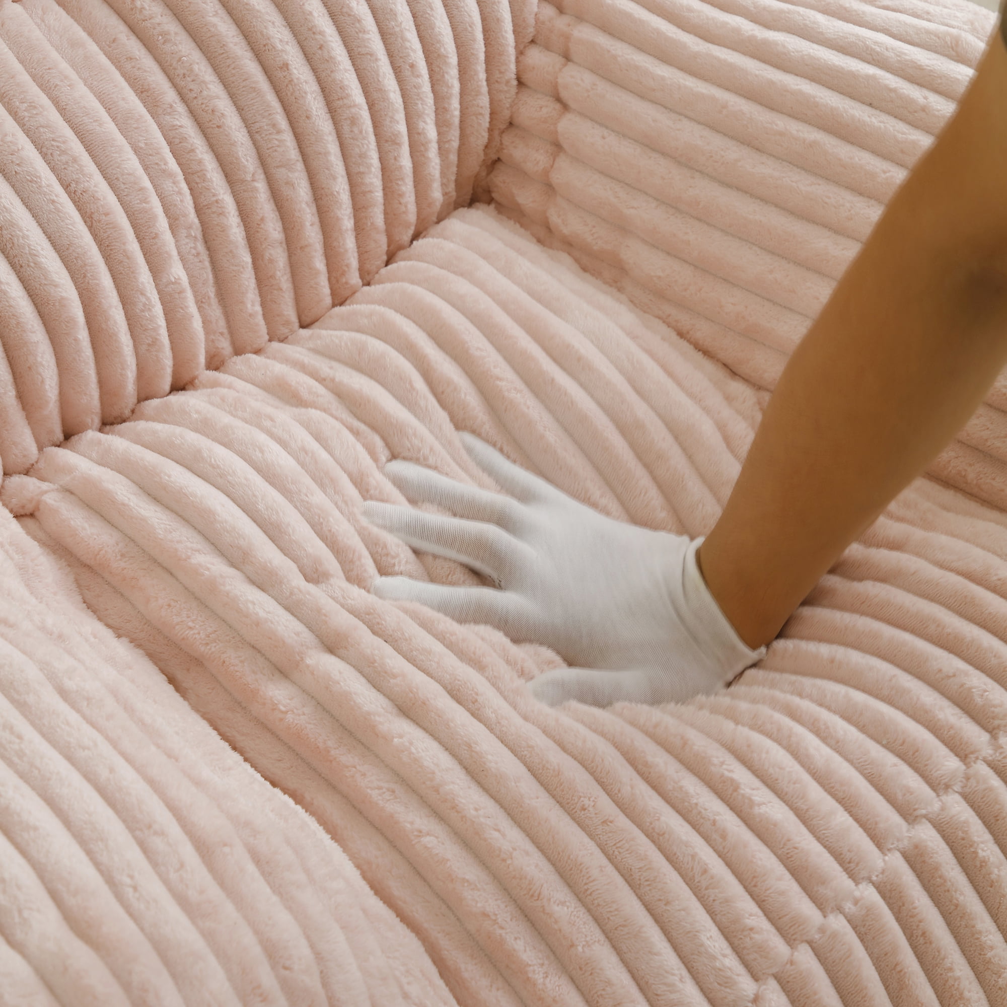 Jopath Giant Bean Bag Chair,Giant Plush Bean Bag Chair For Adults With Armrests And Footstool,Cozy Fluffy Cloud Mini Couch For Living Room, Bedroom & Dorm Pink