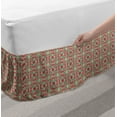 thumbnail image 2 of Ethnic Bed Skirt, Framework with Wide Petals Oriental Nature in Full Swing Entangled, Elastic Bedskirt Dust Ruffle Wrap Around for Bedding Decor, 4 Sizes, Maroon Pink Almond Green, by Ambesonne, 2 of 2
