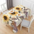 thumbnail image 6 of Sunflower Table Cloth Waterproof Tablecloths, Yellow Summer Botanical Floral Farmhouse Tablecloth Dining Table Cover for Kitchen Party Tabletop Outdoor, Rectangle Tablecloth 60x120 Inch, 6 of 9