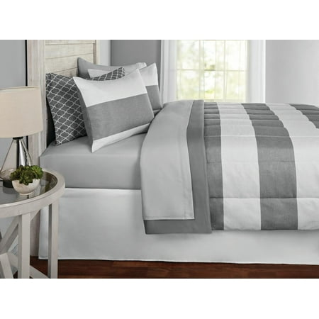 Mainstays Cabana Stripe Bed in a Bag Coordinating Bedding Set