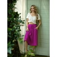 thumbnail image 6 of JWD Women's Skirts Flowy Maxi Skirt Summer Long Midi Length Casual Skirt Elegant Cool Dress with Pockets Dragon fruit red XL, 6 of 10