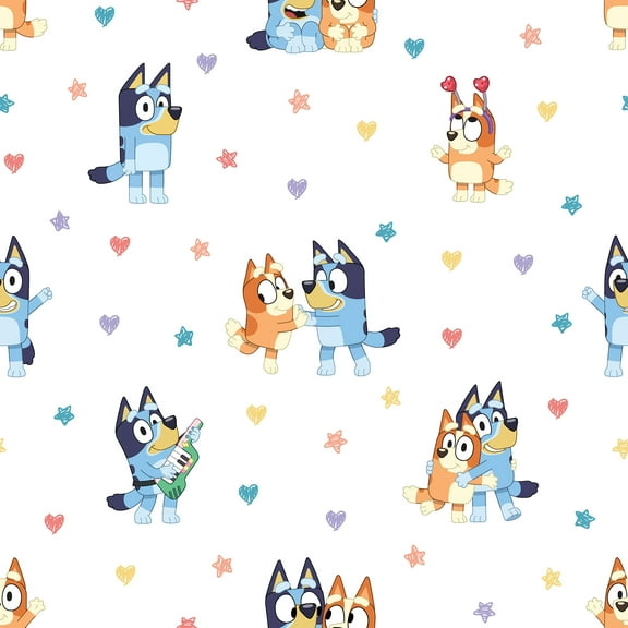 RoomMates Bluey and Bingo Hearts Multicolor Peel and Stick Wallpaper