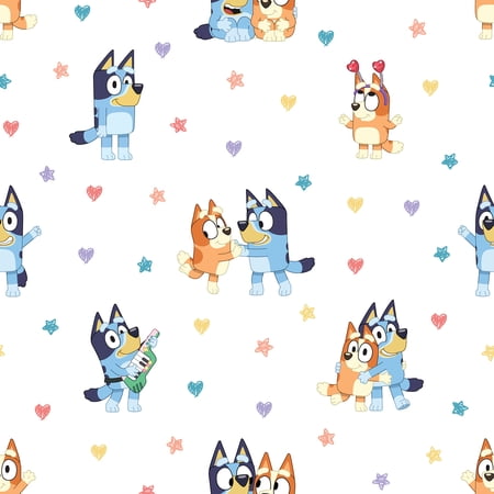 RoomMates Bluey and Bingo Hearts Multicolor Peel and Stick Wallpaper RoomMates Bluey and Bingo Hearts Multicolor Peel and Stick Wallpaper