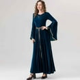 thumbnail image 5 of Halloween Costumes for Women 2025 Crew Neck Bell Long Sleeve Maxi Dress Medieval Steampunk Cosplay Dresses, 5 of 8