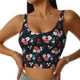 thumbnail image 2 of Haiem Rose Flowers Pattern Womens Sports Bra - U Neck Padded Low Impact Yoga Bra Workout Crop Top Gym Moisture-Wicking Workout Vest -X-Large, 2 of 9