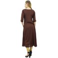 thumbnail image 5 of Bimba Womens Rayon Designer Brown Embroidery A-Line Kurta Tunic With Pockets-20, 5 of 8