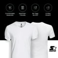 thumbnail image 6 of Starter Men’s Essential V Neck Black Undershirt Breathable Cotton Shirt, 6-Pack, 6 of 7