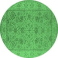 thumbnail image 1 of Ahgly Company Indoor Round Oriental Emerald Green Traditional Area Rugs, 3' Round, 1 of 4