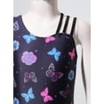 thumbnail image 6 of iiniim Girls Leopard Print Gymnastics Leotard with Booty Shorts Sets for Ballet Dance Workout Costume Size 4-14 Colorful Butterfly Navy 14, 6 of 7