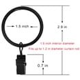 thumbnail image 2 of Anillos para cortinas con clips WeeksEight, paquete de 40, negros, 2 of 8