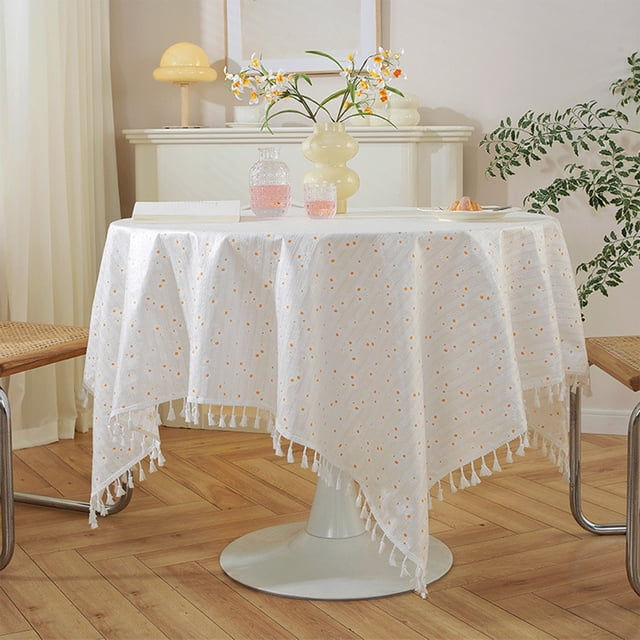 Nilvkv French Small Fresh Floral Lace Rectangle Table Linen Ins Wind Villatic Round Table Tablecloth Waterproof Tablecloth
