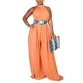 thumbnail image 3 of Seyurigaoka Women Summer Cool Sleeveless Halter Jumpsuit, Wide Leg Solid Color Backless Loose Dress, 3 of 7