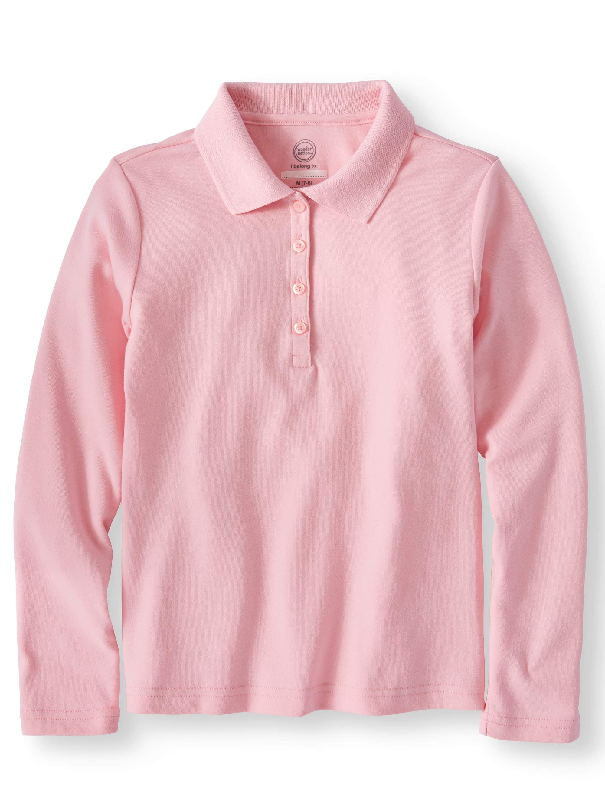 Girls School Uniform Long Sleeve Interlock Polo