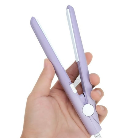 Kritne 4Colors 2 in 1 Mini Hair Straightener Ceramic Tourmaline Plate Beauty Flat Iron Heating Curler, Hair Straightener, Mini Flat Iron