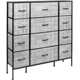 thumbnail image 5 of GGI International Sorbus Extra-large Steel and Grey Fabric 12-drawer Dresser Gray/Black, 5 of 11