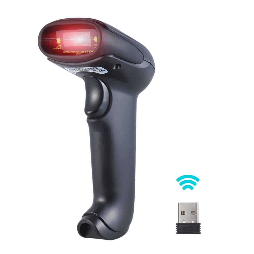 Store Bluetooth Barcode Scanner with Stand，2.4G Wireless & USB 1D Laser Handheld Barcode Reader Scanner for Library Book Warehouse Inventory 