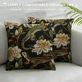 thumbnail image 3 of Leisuo Farmhouse Pillow Covers Vintage Frogs Lotus Flowers and Butterfly Decorative Cushion Case Decoration for Sofa Couch White, 3 of 5