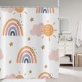thumbnail image 4 of Rainbow Shower Curtain, Lovely Kids Rainbows Pattern Colorful Cute Cloud Sun Stars Cartoon Bath Curtains Waterproof Fabric with Hooks for Home Decor, 72Wx72H, 4 of 6