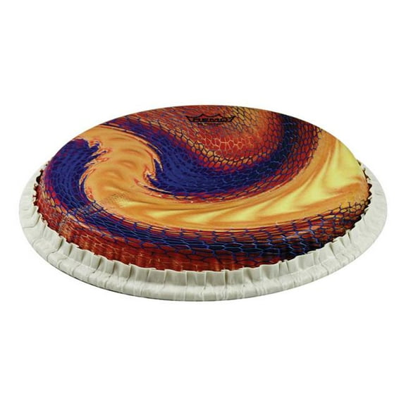 Remo Drum Heads 3700992 11.75 in. Conga Drumhead with Tucked Skyndeep Serpentine Day Graphic