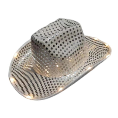 Skymirror LED Light-Up Cowboy Hat Retro Western Style Luminous 9 Color Available Christmas Party Nightclubs Performance Photo Prop Cap