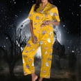 thumbnail image 2 of Under $20 Halloween Pajamas Set CNJKEHIUV Women's Halloween Pajamas Fall 2-Piece Plus Size Pumpkin Short Sleeve Top & Long Pants Home Dress Sleepwear Casual Loungewear, 2 of 5