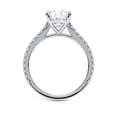 thumbnail image 2 of Eterna Jewel 1.29 Ct Cushion Cut Diamond Engagement Ring for Women – Solitaire Lab-Created Simulated Diamond with Accent Stones Rings – 14K White Gold Plated Prong Set Wedding Ring, 2 of 3