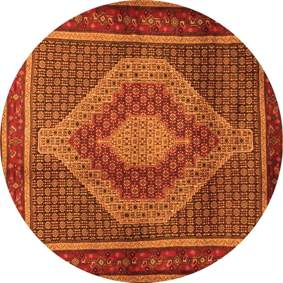 Ahgly Company Indoor Round Persian Orange Traditional Area Rugs, 4' Round