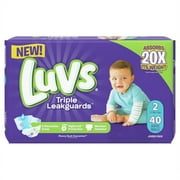 Luvs Diapers, Size 2: 12 lbs to 18 lbs, 40/Pack, 2 Pack/Carton (85923)